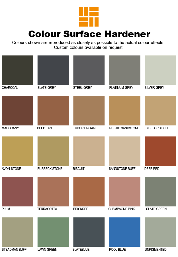 Concrete Sealer Colour Chart